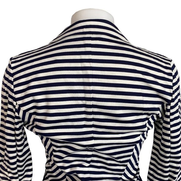 Body Central Striped Blazer Button White Navy Blue Blazer Coat Size S - Picture 9 of 10
